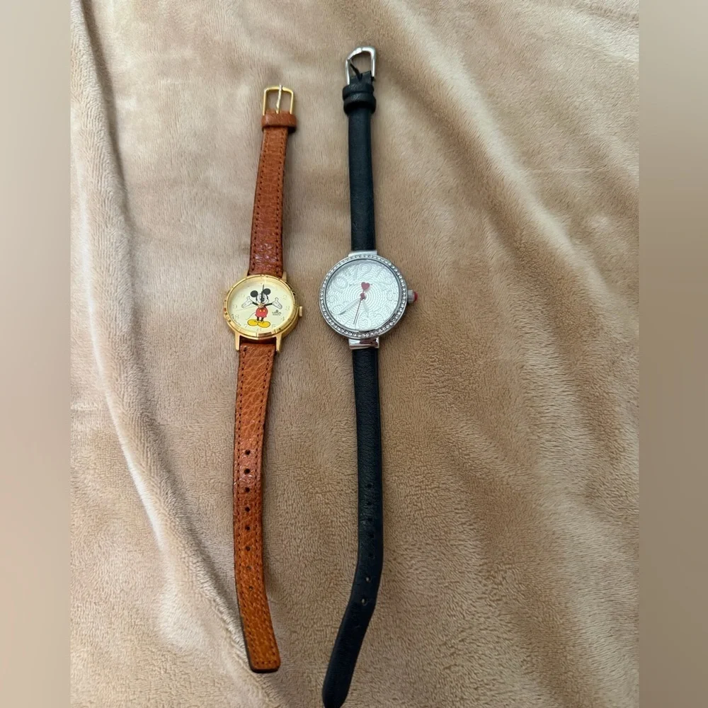 Mickey Mouse & Betsey Johnson Lot of 2 Gold and Black Women’s Watches